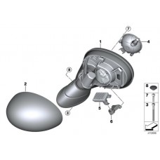 Καθρέπτης Ηλεκτρικός Θερμαινόμενος Ηλεκτρικά Ανακλινόμενος Βαφόμενος Φως Ασφαλείας MINI COUNTRYMAN 2017 - ( F60 ) Αριστερά 696007594