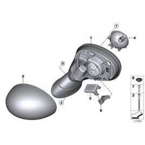 Καθρέπτης Ηλεκτρικός Θερμαινόμενος Βαφόμενος MINI COUNTRYMAN 2017 - ( F60 ) Δεξιά 696007501