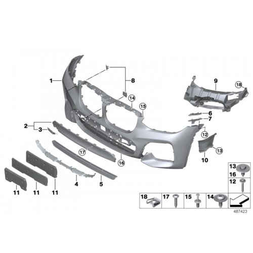 Προφυλακτήρας Βαφόμενος Μ/Χ Parctronic BMW X4 2018 - Εμπρός 164103640