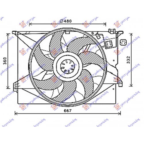 Βεντιλατέρ Νερού MERCEDES S CLASS 2005 - 2009 ( W221 ) 530006440 Βεντιλατέρ Νερού MERCEDES S CLASS 2005 - 2009 ( W221 ) 530006440