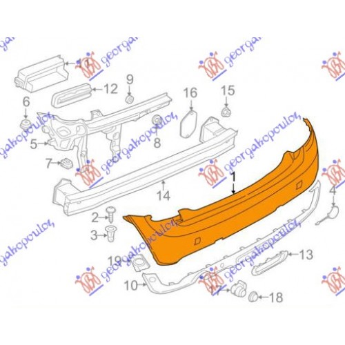 Προφυλακτήρας Βαφόμενος MINI COOPER 2014 - 2018 Πίσω 698303390