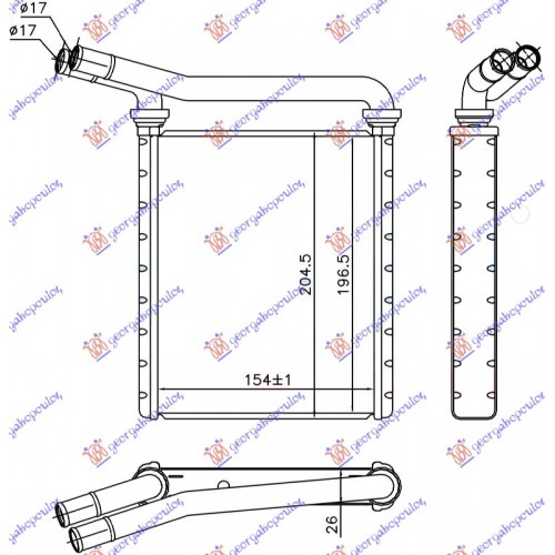 ΨΥΓΕΙΟ ΚΑΛΟΡΙΦΕΡ (154x197x26) TOYOTA AVENSIS 2009 - 2012 ( T270 ) 822006500