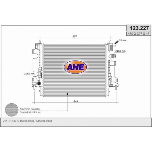 ΨΥΓΕΙΟ ΝΕΡΟΥ 0.9 TURBO ΒΕΝΖΙΝΗ ΜΗΧΑΝΙΚΟ (480x400x16) SMART FORTWO 2014 - 549106320