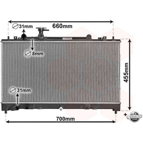 ΨΥΓΕΙΟ ΝΕΡΟΥ 1.8-2.0 ΒΕΝΖΙΝΗ ΜΗΧΑΝΙΚΟ (375x740x16) (KOYO) MAZDA 6 2008 - 2013 ( GH ) 063206305