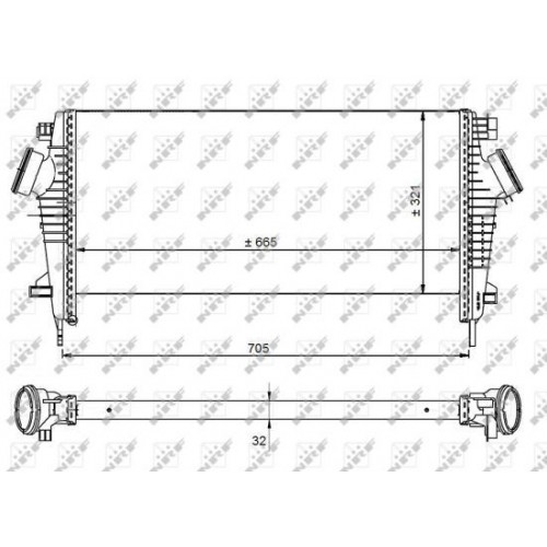 ΨΥΓΕΙΟ INTERCOOLER 1.6 CDTi ΠΕΤΡΕΛΑΙΟ (665x315x32) OPEL INSIGNIA 2013 - ( F/L ) 608006210