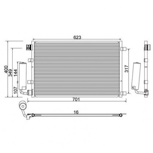 ΨΥΓΕΙΟ A/C 1.6 16V ΒΕΝΖΙΝΗ (643x377x16) NISSAN QASHQAI 2013 - 2017 576006435