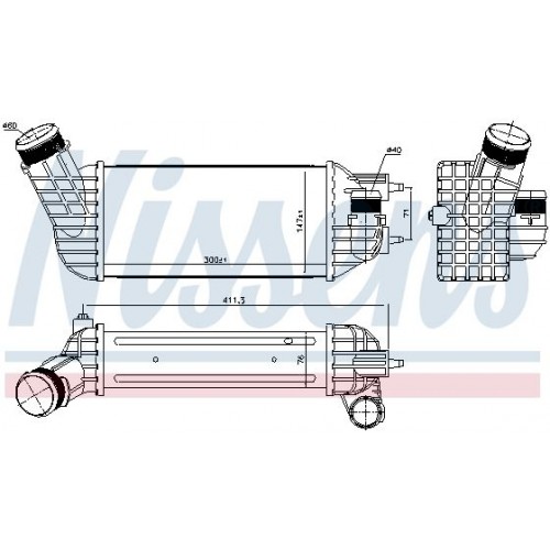 ΨΥΓΕΙΟ INTERCOOLER 2.0 HDI ΠΕΤΡΕΛΑΙΟ (300x147x76) ΠΑΡΟΧΕΣ Φ 60/40 CITROEN C4 2015 - 197106240