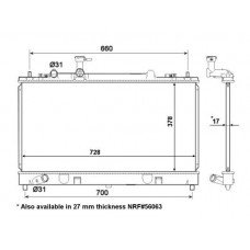 ΨΥΓΕΙΟ ΝΕΡΟΥ 1.8-2.0-2.3 ΒΕΝΖΙΝΗ ΜΗΧΑΝΙΚΟ (375x730x16) -05 MAZDA 6 2002 - 2006 ( GG )( GY ) 025006350