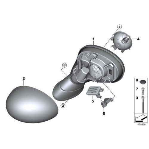 Καθρέπτης Ηλεκτρικός Θερμαινόμενος Ηλεκτρικά Ανακλινόμενος Βαφόμενος Φως Ασφαλείας MINI COUNTRYMAN 2017 - ( F60 ) Αριστερά 696007594