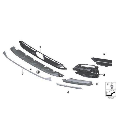 Πλαστικό Προφυλακτήρα BMW X3 2017 - ( G01) Εμπρός Κάτω 153204020