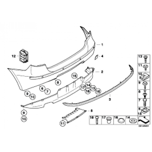 Προφυλακτήρας Βαφόμενος BMW 1 Series 2004 - 2007 Πίσω 031606390