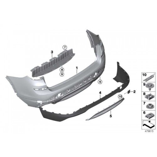 Προφυλακτήρας Βαφόμενος BMW X3 2014 - Πίσω 153103655