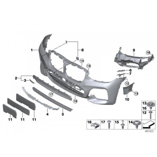 Προφυλακτήρας Βαφόμενος Μ/Χ Parctronic BMW X4 2018 - Εμπρός 164103640