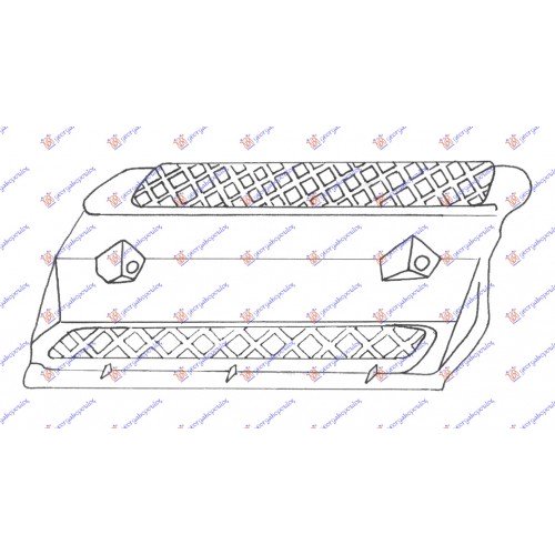 Δίχτυ Προφυλακτήρα FIAT PUNTO 1999 - 2003 ( 188 ) Εμπρός Δεξιά 036804801