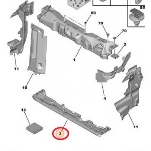 Τραβέρσα Μετώπης Κάτω (Ψυγείου) CITROEN C-ELYSEE 2013 - 2016 202000500