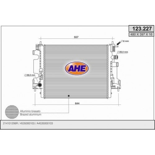ΨΥΓΕΙΟ ΝΕΡΟΥ 0.9 TURBO ΒΕΝΖΙΝΗ ΜΗΧΑΝΙΚΟ (480x400x16) SMART FORTWO 2014 - 549106320