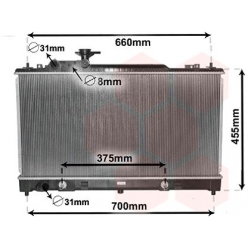 ΨΥΓΕΙΟ ΝΕΡΟΥ 1.8-2.0 ΒΕΝΖΙΝΗ ΑΥΤΟΜΑΤΟ (375x730x16) 05- MAZDA 6 2006 - 2008 ( GG )( GY ) 025006340