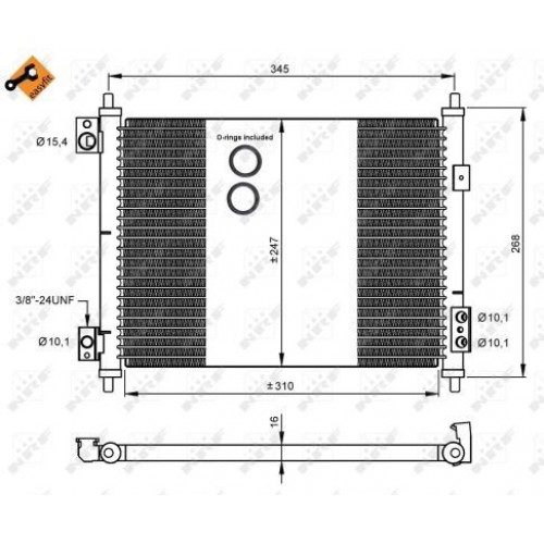 ΨΥΓΕΙΟ A/C 2.5 D ΠΕΤΡΕΛΑΙΟ (360x240x16) NISSAN CABSTAR 2008 - 2017 580306400