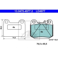 Τακάκια Σετ MERCEDES M-CLASS 1998 - 2002 ( W163 ) ATE 13.0470-4977.2