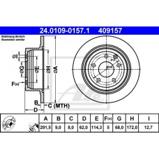 Δισκόπλακες NISSAN QASHQAI 2007 - 2010 ( J10 )( JJ10 ) ATE 24.0109-0157.1