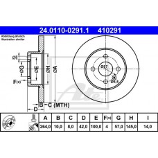 Δισκόπλακες OPEL CORSA 2000 - 2004 ( C ) ATE 24.0110-0291.1