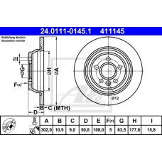 Δισκόπλακες FORD FOCUS 2004 - 2008 (MK2A) ATE 24.0111-0145.1