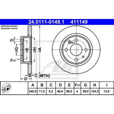 Δισκόπλακες ALFA ROMEO 145 1994 - 1999 ( 930 ) ATE 24.0111-0149.1