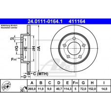 Δισκόπλακες MAZDA 3 2004 - 2006 ( BK ) ATE 24.0111-0164.1