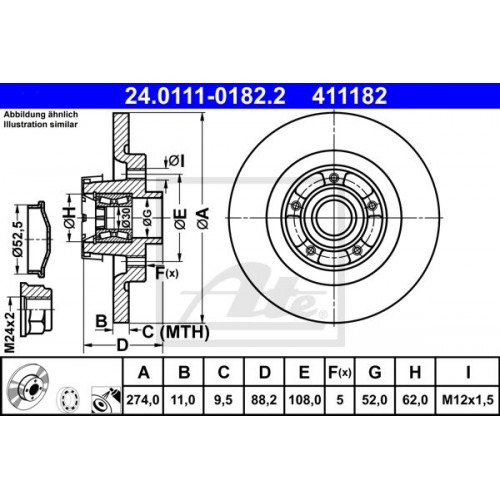 Δισκόπλακες MERCEDES CITAN 2013 - ( W415 ) ATE 24 Δισκόπλακες MERCEDES CITAN 2013 - ( W415 ) ATE 24