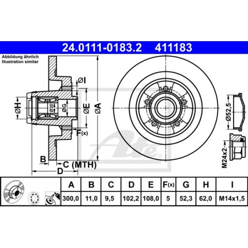 Δισκόπλακες RENAULT CLIO 2006 - 2009 ATE 24 Δισκόπλακες RENAULT CLIO 2006 - 2009 ATE 24