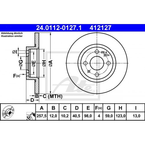 Δισκόπλακες FIAT BRAVA 1995 - 2003 ( 182 ) ATE 24.0112-0127.1