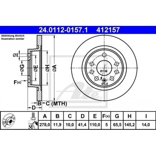 Δισκόπλακες OPEL VECTRA 2002 - 2005 ( C ) ATE 24.0112-0157.1