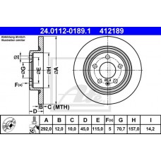 Δισκόπλακες OPEL ASTRA 2010 - 2013 ( J ) ATE 24.0112-0189.1