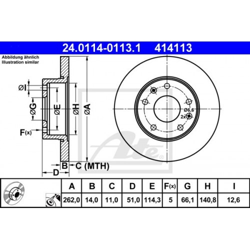 Δισκόπλακες LANDROVER FREELANDER 1998 - 2003 ( LN ) ATE 24.0114-0113.1 Δισκόπλακες LANDROVER FREELANDER 1998 - 2003 ( LN ) ATE 24.0114-0113.1