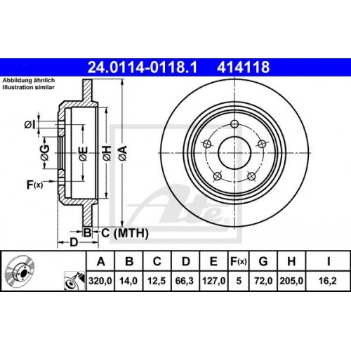Δισκόπλακες JEEP COMMANDER 2006 - 2010 ( XK ) ATE 24.0114-0118.1