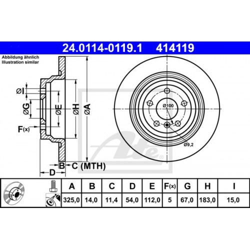 Δισκόπλακες MERCEDES M-CLASS 2012 - ( W166 ) ATE 24 Δισκόπλακες MERCEDES M-CLASS 2012 - ( W166 ) ATE 24