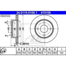 Δισκόπλακες NISSAN MICRA 1986 - 1992 ( K10 ) ATE 24.0115-0106.1