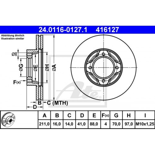 Δισκόπλακες ATE 24.0116-0127.1 Δισκόπλακες ATE 24.0116-0127.1