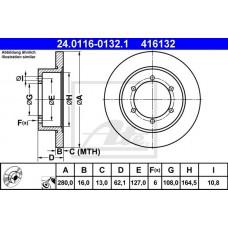 Δισκόπλακες NISSAN CABSTAR 2008 - 2017 ATE 24.0116-0132.1