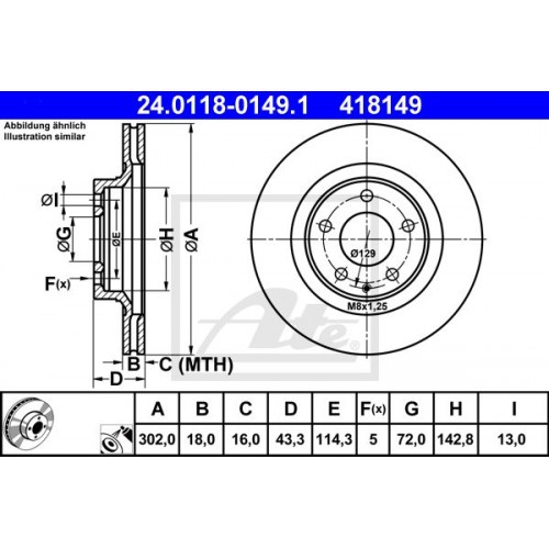 Δισκόπλακες MAZDA RX8 2003 - 2008 ( SE17 ) ATE 24.0118-0149.1 Δισκόπλακες MAZDA RX8 2003 - 2008 ( SE17 ) ATE 24.0118-0149.1