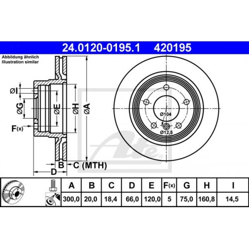 Δισκόπλακες BMW 3 Series 2005 - 2011 ( E90/1/2/3 ) ATE 24.0120-0195.1 Δισκόπλακες BMW 3 Series 2005 - 2011 ( E90/1/2/3 ) ATE 24.0120-0195.1