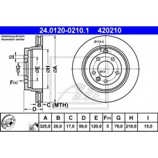 Δισκόπλακες LANDROVER DISCOVERY 2004 - 2009 ( LA ) III ATE 24.0120-0210.1