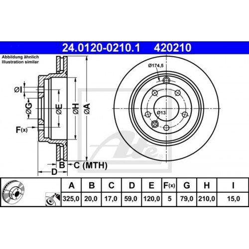 Δισκόπλακες LANDROVER DISCOVERY 2004 - 2009 ( LA ) III ATE 24.0120-0210.1