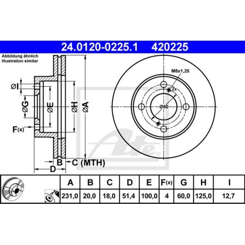 Δισκόπλακες NISSAN PIXO 2009 - ( UA0 ) ATE 24.0120-0225.1