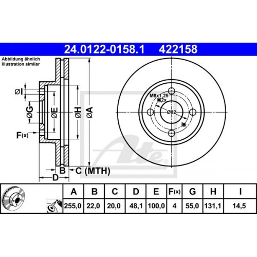 Δισκόπλακες TOYOTA COROLLA 1992 - 1997 ( AE100 ) ATE 24.0122-0158.1