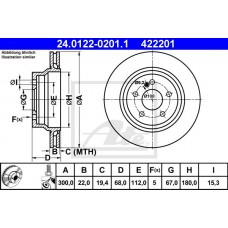 Δισκόπλακες MERCEDES E CLASS 2002 - 2006 ( W211 ) ATE 24.0122-0201.1