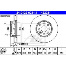 Δισκόπλακες OPEL CORSA 2006 - 2011 ( D ) ATE 24.0122-0231.1