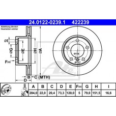 Δισκόπλακες BMW 1 Series 2004 - 2007 ATE 24.0122-0239.1