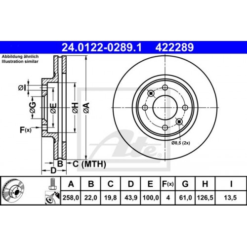 Δισκόπλακες RENAULT CLIO 2013 - 2016 ATE 24.0122-0289.1