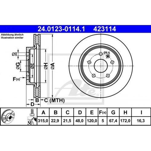 Δισκόπλακες OPEL INSIGNIA 2008 - 2013 ATE 24.0123-0114.1